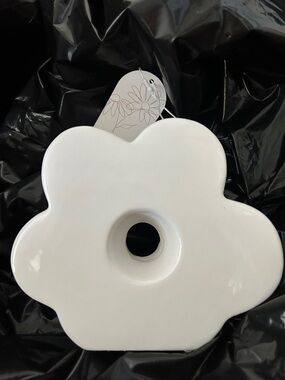 White Flower-Shaped Ceramic Vase